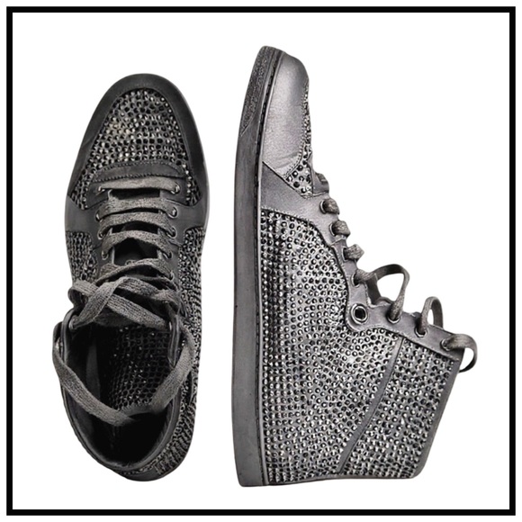 Gucci Other - Gucci Satin Crystal Embellished Coda High Top Sneakers. Black. Size 10US